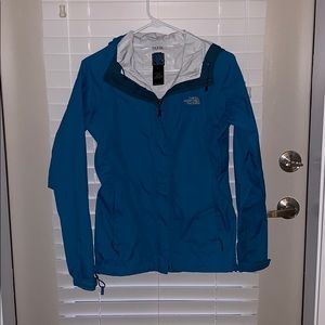 Blue north face rain coat